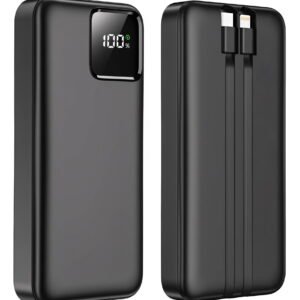 10000mAh Power Bank Portable Charger with Built in Cables, 22.5W Fast USB Battery Pack for iPhone & Android Cell Phone
