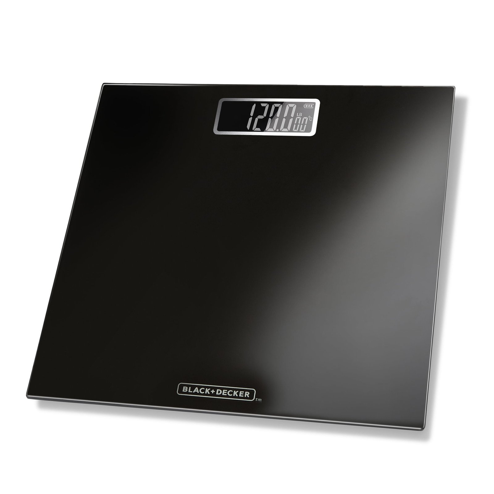 BLACK+DECKER Digital Body Weight Scale, Accurate Weight Measurements, LCD Display, Tempered Glass, Non-Slip, Black