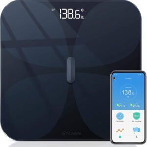 Bluetooth Scale for Weight and Body Fat - Glass Top Accurate Body Weight Scale with Rechargeable Battery - Measure and Track 10 Body Composition Factors for Optimal Health - BMI Scale