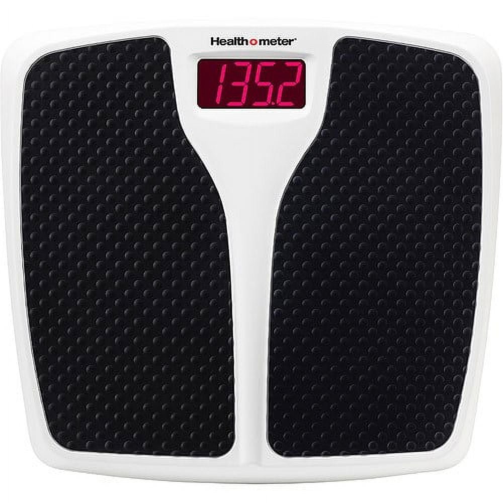 Health o meter Split Mat Digital Scale, 400 lbs Capacity, LED Display, Black and White