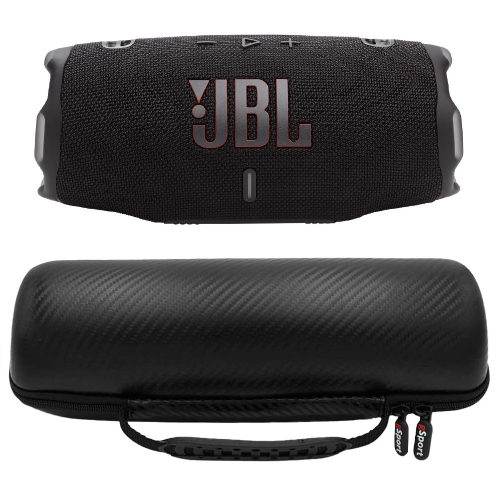 JBL CHARGE 6 Waterproof Portable Speaker Bundle with gSport Carbon Fiber Case (Black)