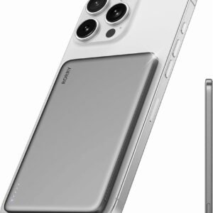 RORRY Magnetic Power Bank, 5000mAh Ultra Slim Wireless Portable Charger, 18W Fast Charging for iPhone Samsung, Gray