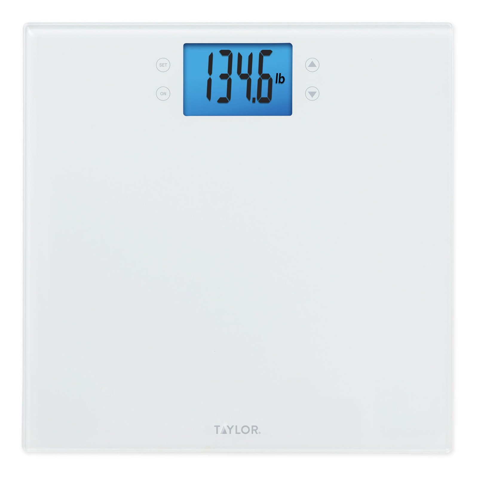 Taylor 11.8" x 11.8" Digital Glass Wellness Scale Battery, FSA HSA Eligible, 400 lb Capacity, White