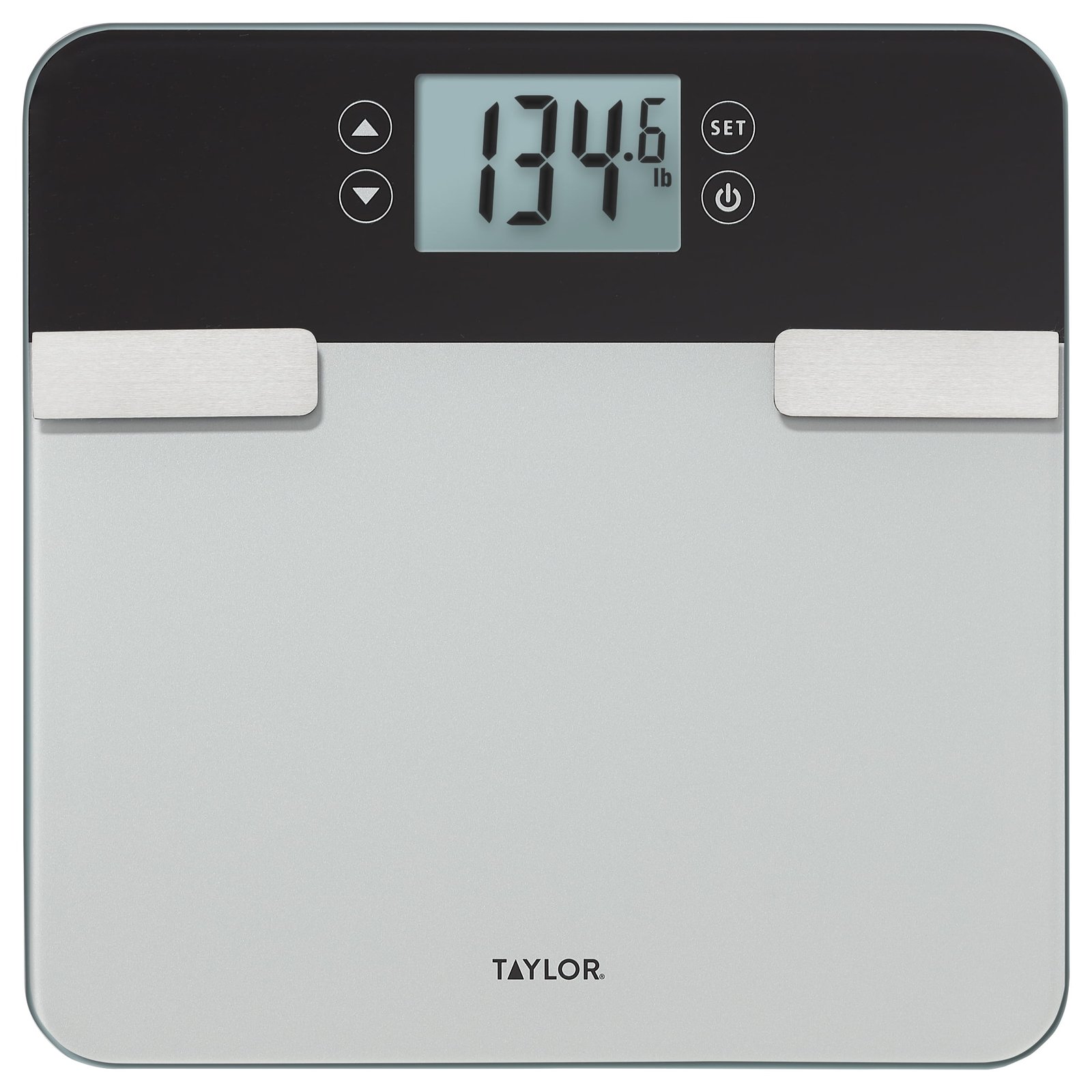 Taylor Premium Glass LED Body Composition Scale with 8 User Profiles, 440lb Capacity, Black