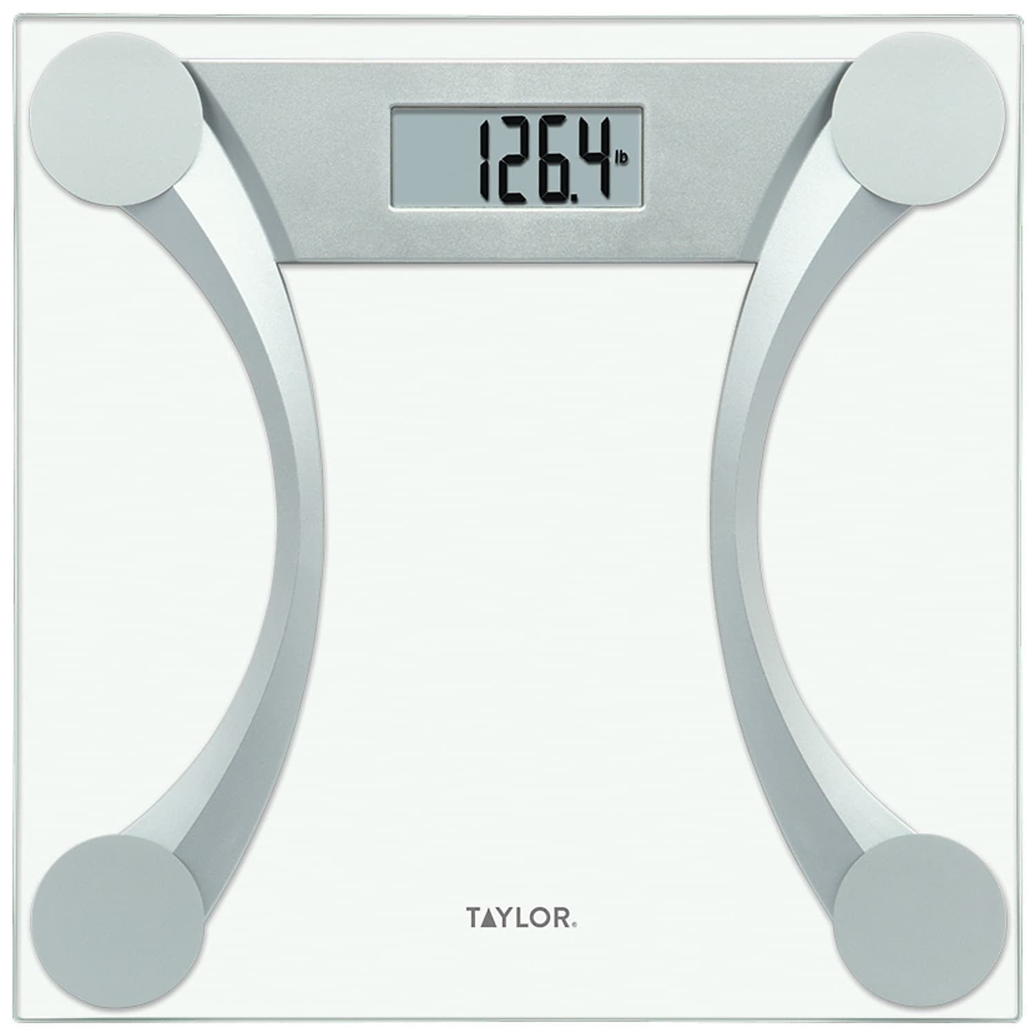 Taylor Digital Clear Glass Bathroom Scale with Unique Curved Design