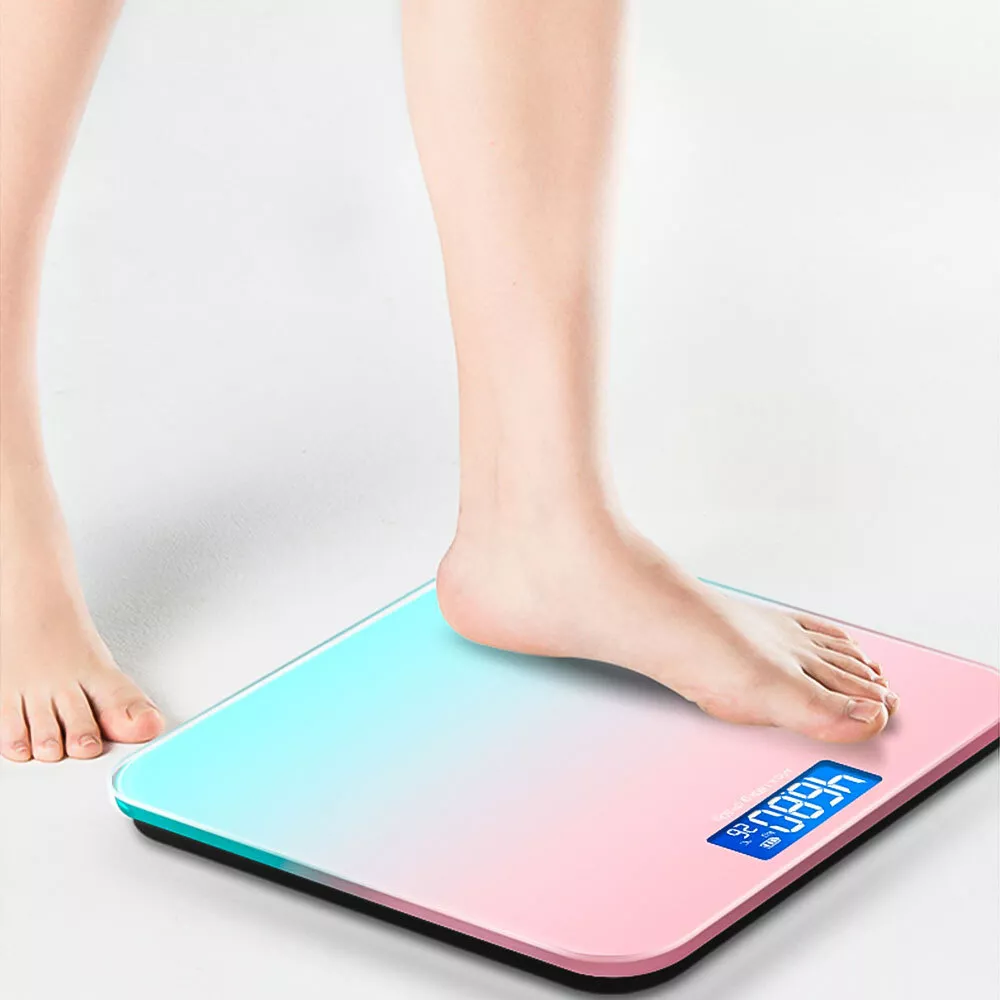 Teyjry Digital Body Weight Scale, High Accuracy, Toughened Glass, 397 lb Capacity, Pink